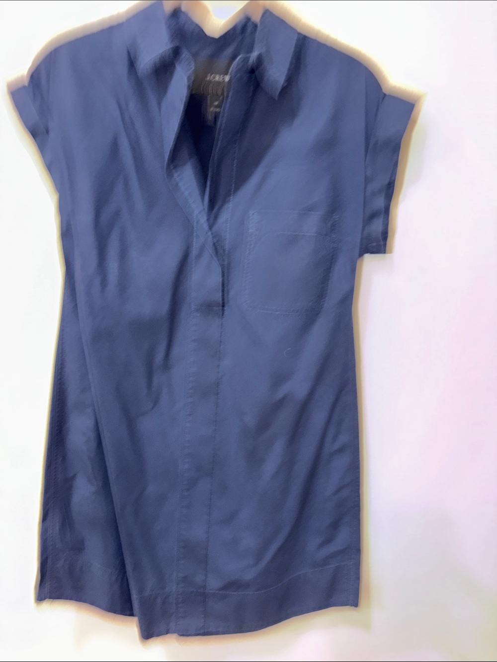 J. Crew Navy Cap-Sleeve Shirt Dress XS
